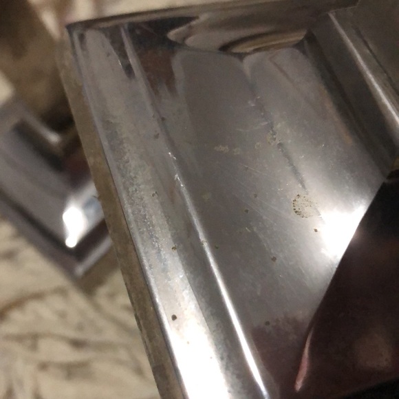 (2) Metal Candle Holders-Silver Toned-Square Base-Tapers-Vintage - Picture 15 of 17